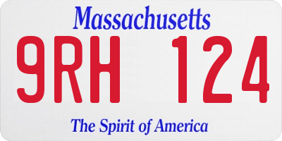 MA license plate 9RH124