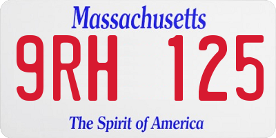 MA license plate 9RH125