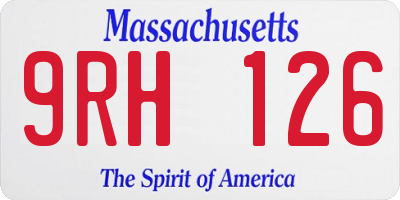 MA license plate 9RH126