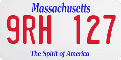 MA license plate 9RH127