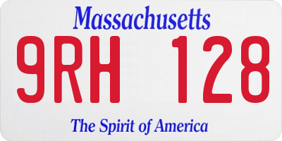 MA license plate 9RH128