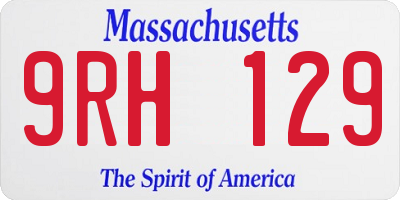 MA license plate 9RH129