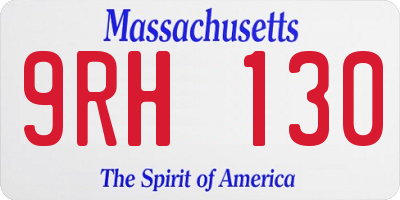MA license plate 9RH130