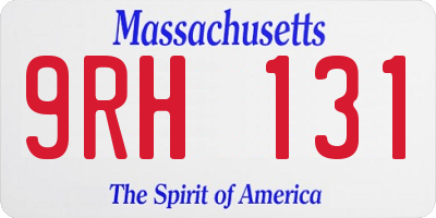 MA license plate 9RH131