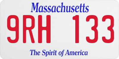 MA license plate 9RH133