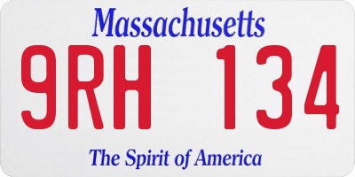 MA license plate 9RH134