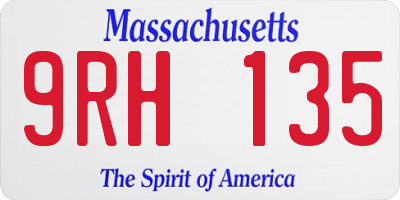 MA license plate 9RH135