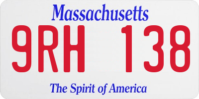 MA license plate 9RH138