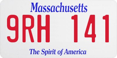 MA license plate 9RH141