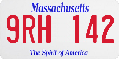MA license plate 9RH142