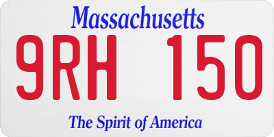 MA license plate 9RH150