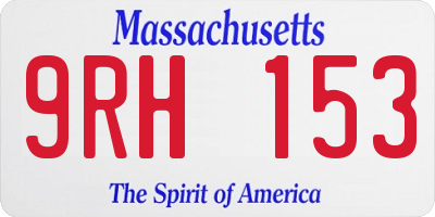 MA license plate 9RH153
