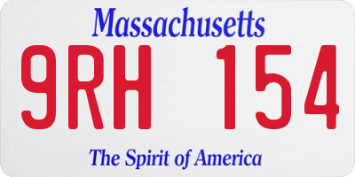 MA license plate 9RH154