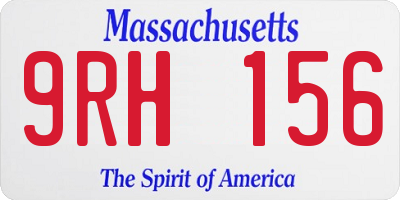 MA license plate 9RH156