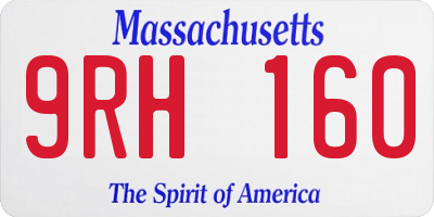MA license plate 9RH160