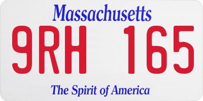 MA license plate 9RH165