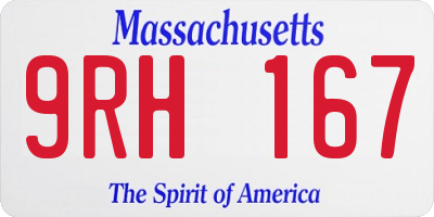MA license plate 9RH167