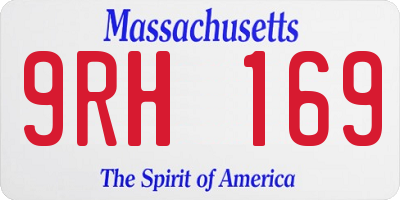 MA license plate 9RH169