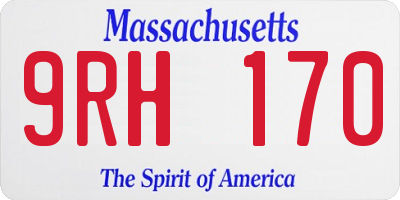 MA license plate 9RH170