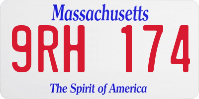 MA license plate 9RH174