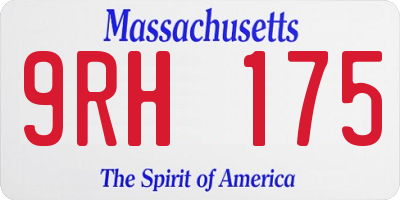 MA license plate 9RH175