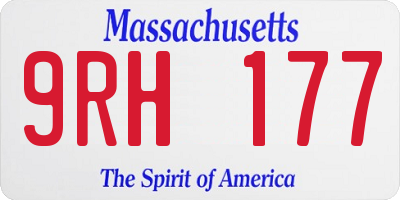 MA license plate 9RH177
