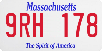 MA license plate 9RH178