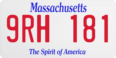 MA license plate 9RH181