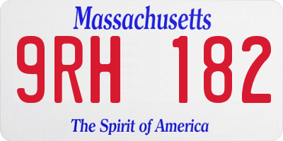 MA license plate 9RH182