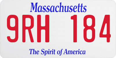 MA license plate 9RH184