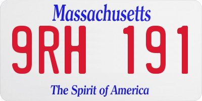 MA license plate 9RH191