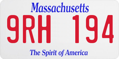 MA license plate 9RH194