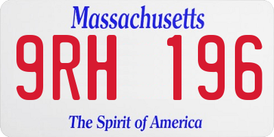 MA license plate 9RH196