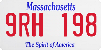 MA license plate 9RH198