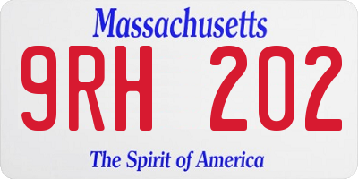 MA license plate 9RH202