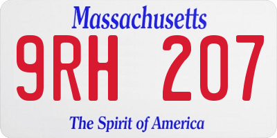 MA license plate 9RH207