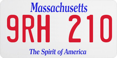 MA license plate 9RH210