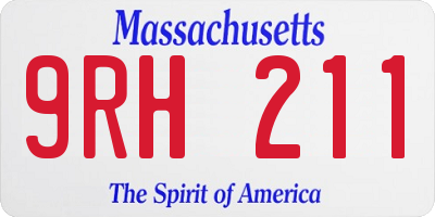 MA license plate 9RH211