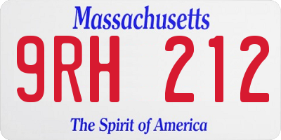 MA license plate 9RH212