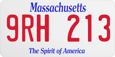 MA license plate 9RH213