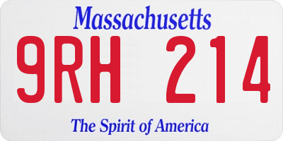 MA license plate 9RH214