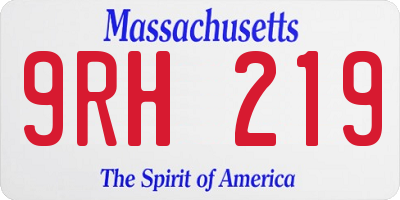 MA license plate 9RH219