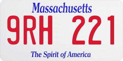 MA license plate 9RH221