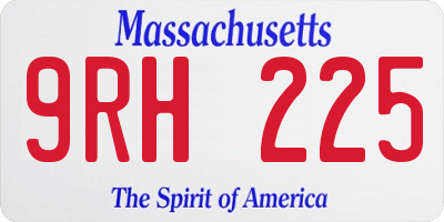 MA license plate 9RH225