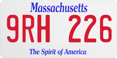 MA license plate 9RH226