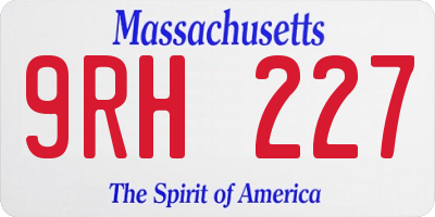 MA license plate 9RH227