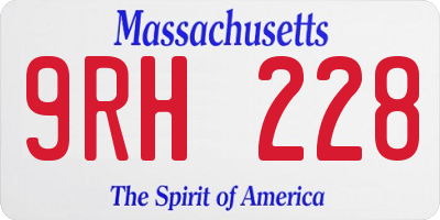 MA license plate 9RH228