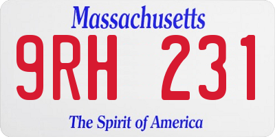 MA license plate 9RH231