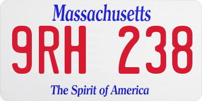 MA license plate 9RH238