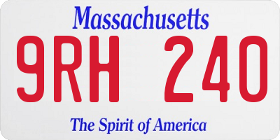 MA license plate 9RH240